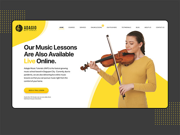 طراحی سایت آموزشگاه موسیقی در مشهد
