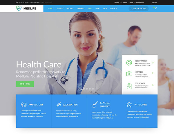 طراحی وب سایت پزشکی